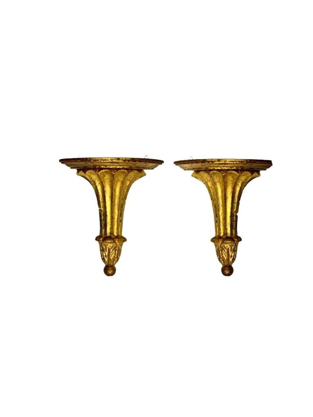 Wall Shelf Pair Brackets Florentine Style Vintage Hollywood Regency Decor